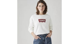 Levi's Graphic Iconic Heritage Crewneck Sweatshirt - Womens - XS - White