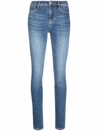 Philipp Plein high-waisted skinny jeans - women - Cotton/Polyester/Spandex/Elastane - 29 - Blue