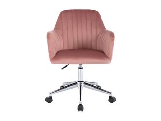 VENTE-UNIQUE.COM Silla de escritorio terciopelo rosa palo