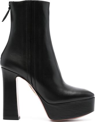 Aquazzura 130mm platform leather boots - women - Calf Leather/Calf Leather/Calf Leather - 39 - Black