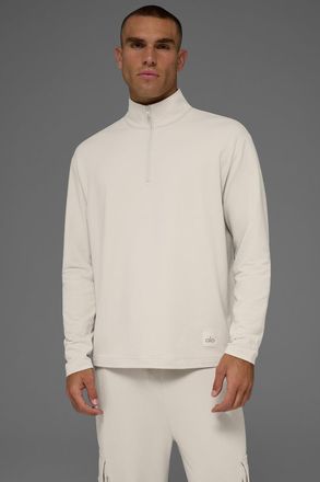 Alo | Double Take Long Sleeve 1/4 Zip Top in Bone, Size: Medium