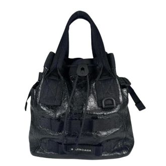 Balenciaga Pre-owned Bucket Bags, female, Black, Size: ONE SIZE Pre-owned Vintage Leather Bucket Bag