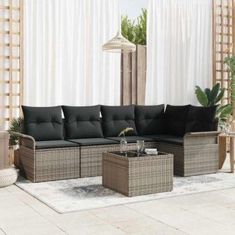 vidaXL Vidaxl - Conjunto De Sof&aacute; De Jard&iacute;n 6 Pcs 242.5 X 132.5 X 85 Cm