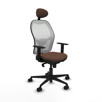Piqueras y Crespo Silla De Oficina Con Cabecero Jorquera Piqueras Y Crespo 1d036n1 Blanco Marr&oacute;n Oscuro