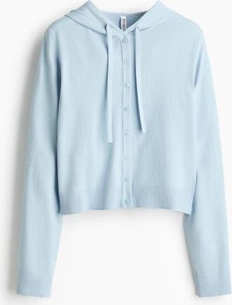 H&M Hooded Cardigan in Light Blue at Nordstrom, Size Xx-Large
