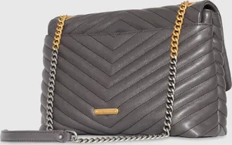 Rebecca Minkoff Womens Edie Flap Shoulder Bag In Graphite
