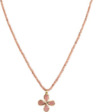 Jewelmak 14K Peach Moonstone Necklace