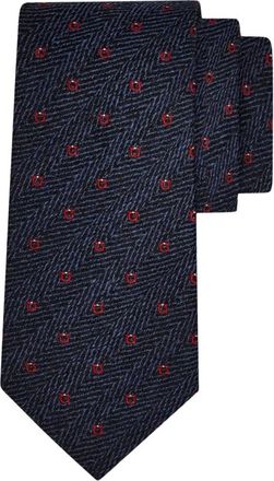 Ferragamo Accessoires, Heren, Veelkleurig, ONE Size, Cravatta Jacquard Gancini Chevron