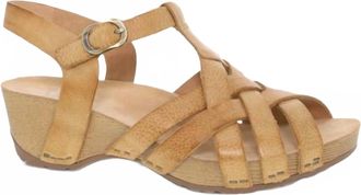 Dansko Womens Tinley Milled Burnished Sandal In Tan