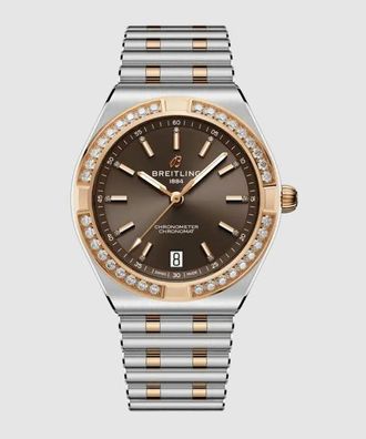 Breitling Chronomat Automatic Diamond Brown Dial Ladies Watch U10320591Q1U1