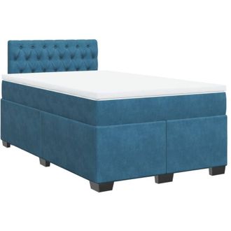 vidaXL Cama Box Spring Con Colch&oacute;n Terciopelo Azul 120x200 Cm Vidaxl