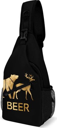 Generic Beer Unisex Shoulder Bags Casual Crossbody Chest Bag Sling Backpack for Hiking Cycling Travel