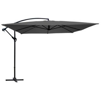 Oviala Sombrilla cuadrada colgante gris 3 x 3 m