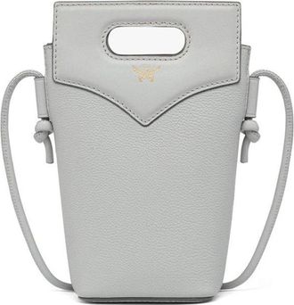 MCM Diamond Pouch om te hangen in gestructureerd leer - Dames - Schoudertassen - Grijs - ONE Size - Leer - Tassen