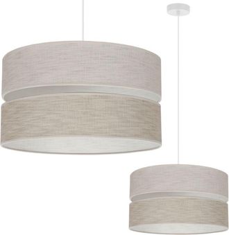 OEM L&aacute;mpara Colgante Duo Lino Blanco 1 Luz Plana Beige L06 40cm