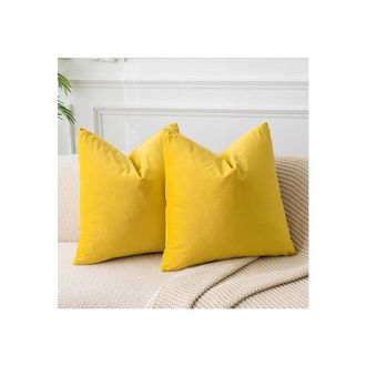 OEM Juego De Dos Fundas De Almohada Cterwk Comfort: Fundas De Coj&iacute;n Cuadradas Decorativas De Color Liso, Extra Suaves Y De Terciopelo Grueso, Ideales Para