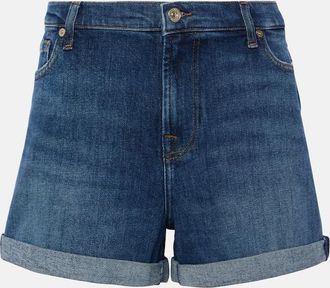7 For All Mankind Mid-rise denim shorts