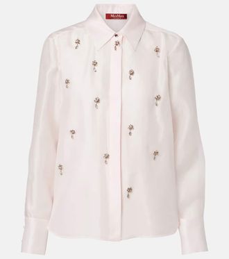 Max Mara Agi crystal-embellished silk shirt