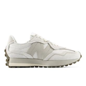 New Balance Unisex 327W in Bianco/Grigio, Pelle Scamosciata/Rete, Taglia 37.5