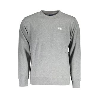 La Martina Hoodies & sweatvesten, Heren, Grijs, L, Katoen, Sweatshirt met ronde hals