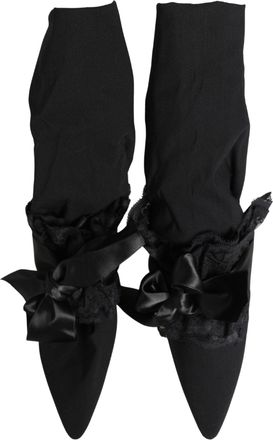 Dolce & Gabbana Womens Black Suede Mid Calf Boots Shoes