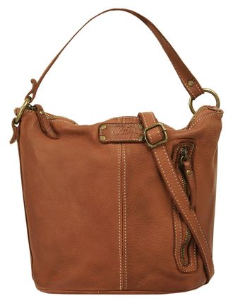 Cluty Umh&auml;ngetasche CLUTY, Damen, Gr. B/H/T: 28cm x 25cm x 7cm onesize, braun (cognac), Leder, unifarben, Taschen Umh&auml;ngetasche, echt Leder, Made in Italy