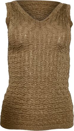 Missoni M Missoni V-neck Top in Bronze Lurex