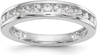 Diamond2Deal 14k White Gold Lab Grown Diamond Wedding Band Ring 0.7Ct Clarity- VS Color- G-H
