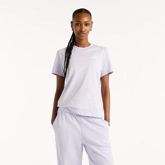 New Balance Mujer Sport Essentials Jersey T-Shirt en P&uacute;rpura, Jersey de Algod&oacute;n, Talla XL