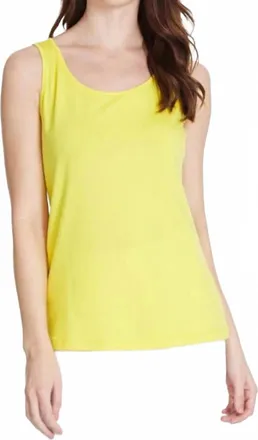 Multiples Double Scoop Neck Tank Top In Sun