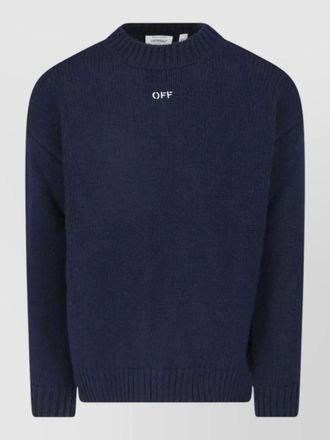 Off-white wool crewneck jumper