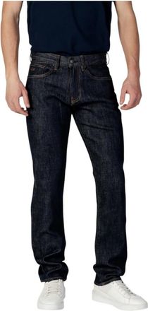 A|X Armani Exchange Blauwe Effen Patroon Rits Jeans - Heren - Regular Fit Jeans - Blauw - W28 - Katoen - Jeans