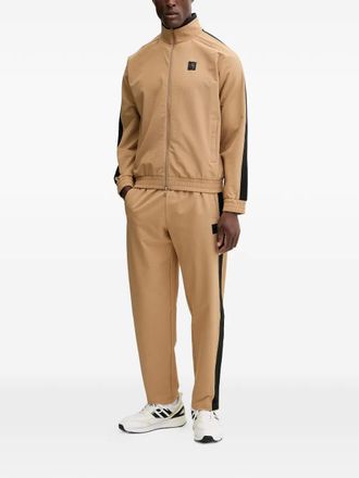 Emporio Armani side-stripe zip-up tracksuit - Neutrals