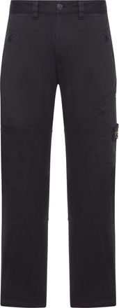 Stone Island REGULAR COTTON TROUSERS WITH LOGO - Stone Island - Man