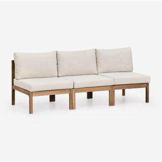 Sklum Sklum - Divano da giardino modulare Branson in 3 pezzi in legno di acacia