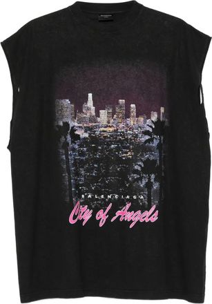 Balenciaga City of Angels sleeveless tank top - Black