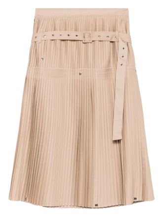 Rokh pleated belted midi skirt - women - Fabric - 40 - Neutrals