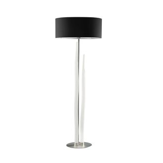 Netlighting Estalacta Floor Lamp 3 Light GU10 Indoor Silver Opal White Black Shade