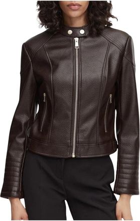Guess Marlene Caribou PU Moto Jacket - Dames - Leren en Su&egrave;de Jassen - Bruin - S - Leer - Jassen