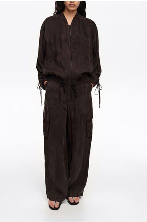 Bimba & Lola Washed Fluid Bomber Jacket in Washed Black at Nordstrom, Size X-Small