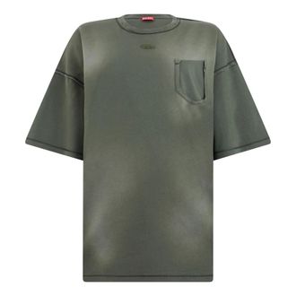 Diesel Tops, Heren, Groen, S, Katoen, T-shirt met zak