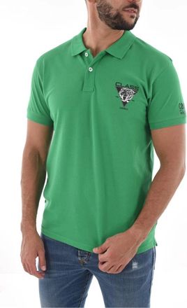 Cavalli Groene Polo Shirt 100% Katoen - Heren - Polos - Groen - M - Katoen - Tops