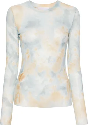 Erika Cavallini Semi Couture graphic-print top - women - Elastane/Polyamide - 38 - Blue