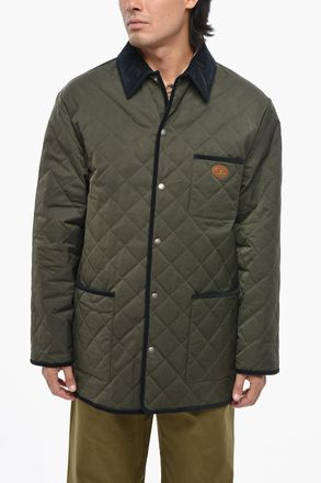 Valentino Quilted Overshirt With Corduroy Collar Valentino