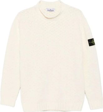 Stone Island Trui met opstaande kraag - Heren - Truien - Beige - Maat: S Katoen