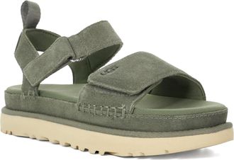 Dune London Womens Ugg Ladies Goldenstar - Ugg Sandals - Green Leather - Size UK 6