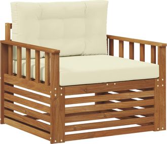 vidaXL Sof&aacute; De Exterior Madera De Acacia S&oacute;lida Y Poli&eacute;ster Vidaxl