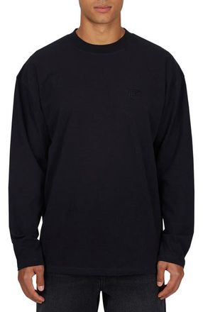 Good For Nothing Emblem Tonal Relaxed Slub Long sleeve T-shirt in Black at Nordstrom, Size Medium Uk