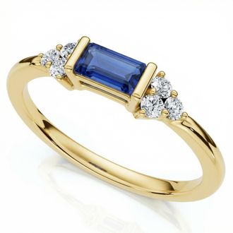 Pompeii3 1/3Ct Thin Sapphire Diamond Stackable Wedding Ring 14k Gold Lab Grown