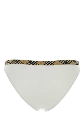 Burberry Womens White Stretch Nylon Bikini Bottom Chalk Costumi Da Bagno Swimwear